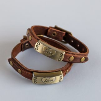 Couples Love Bracelets With Leather Strap