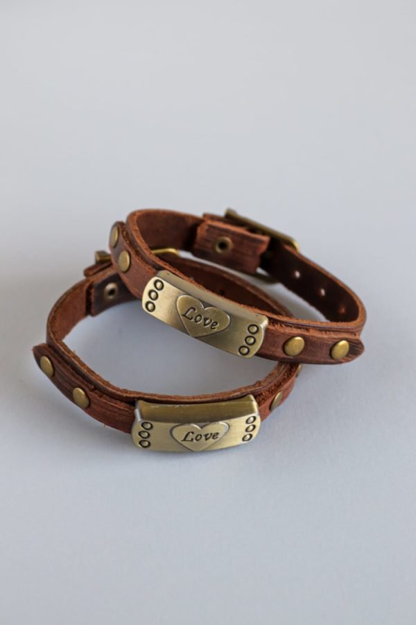 Couples Love Bracelets With Leather Strap