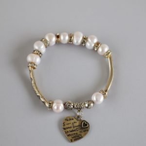 Pearl Bracelet With Engraved Heart