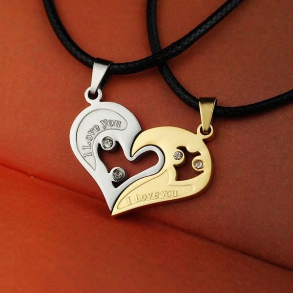 Couples Heart Shape I Love You Pendant Necklace