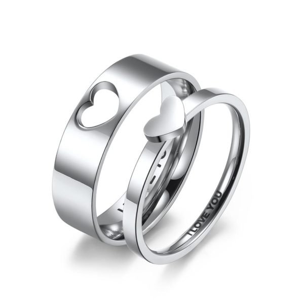 Titanium Couples Heart Ring