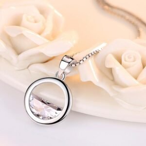 925 Sterling Silver Necklace with Crystal Pendant
