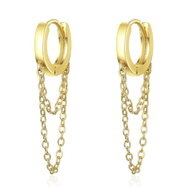 Dangling Chain Loop Earrings
