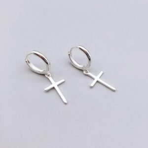 925 Sterling Silver Cross Dangle Earrings