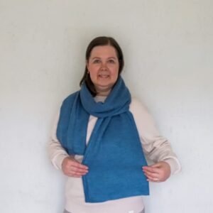 Blue Hand Knitted Scarf