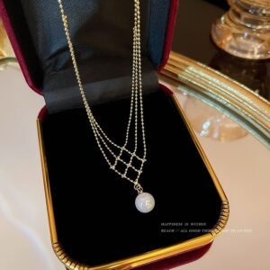 Multi-Layer Necklace with Pearl