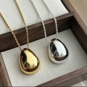 Egg-Shaped Water Drop Pendant Necklace