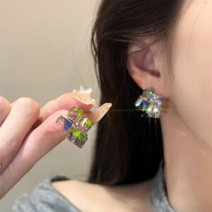 Cubed Crystal Earrings