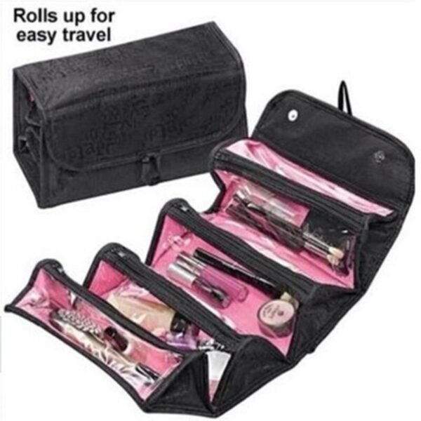 Roll-N-Go Cosmetic Bag Organizer closed and open