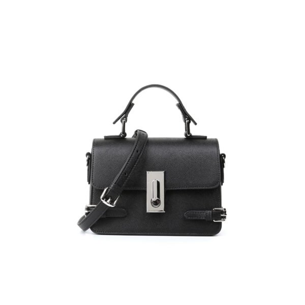 Genuine Leather Casual Shoulder Bag black