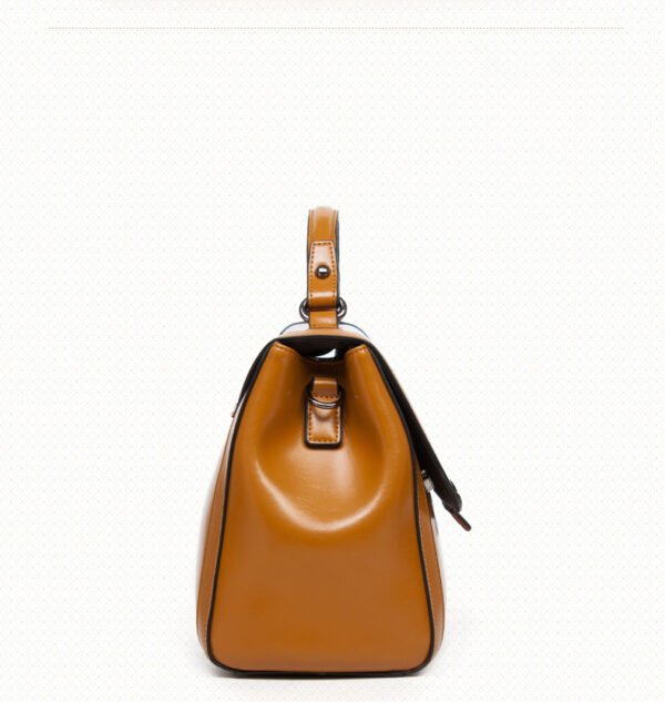 Genuine Leather Inclined Shoulder Bag side view