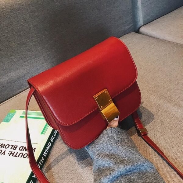 Retro Fashion Square Shoulder Bag red