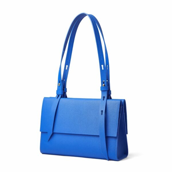 Genuine Leather Elegant Tote Bag blue